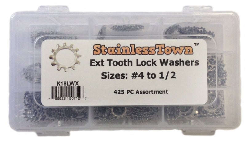 Stainless Town Stainless Steel External Star Lock Washer Assortment Kit - Image 1